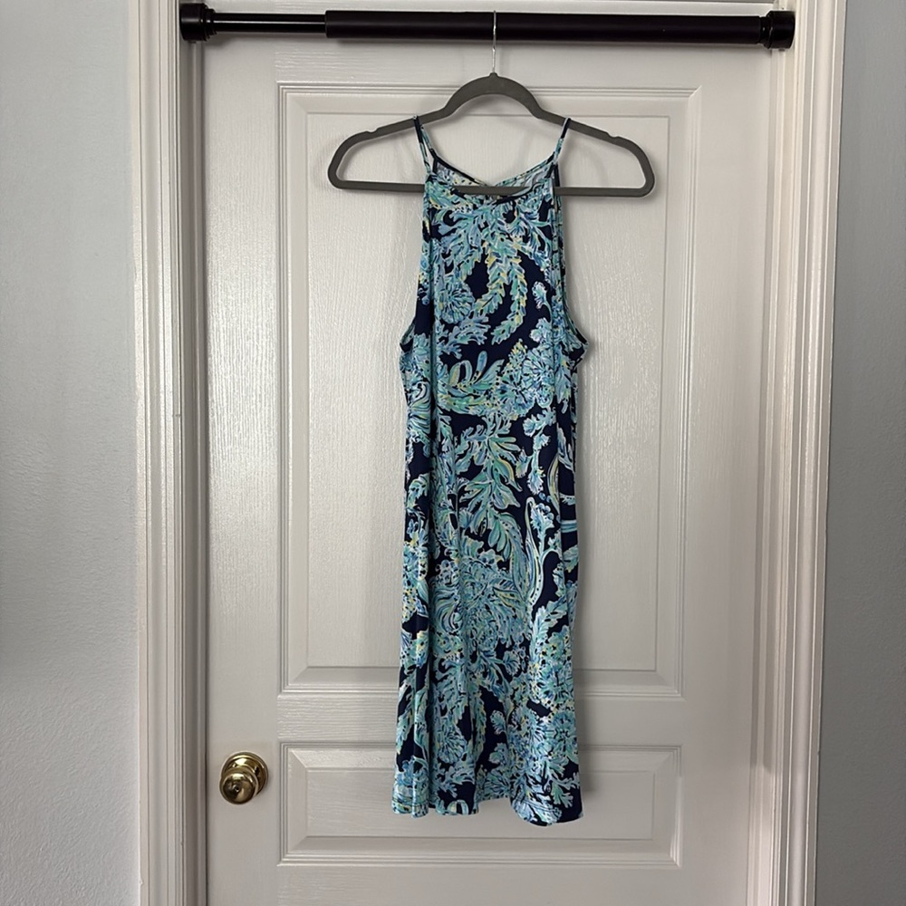 Lilly Pulitzer Margot Swing Dress High Tide Pima Cotton M - Picture 2 of 10